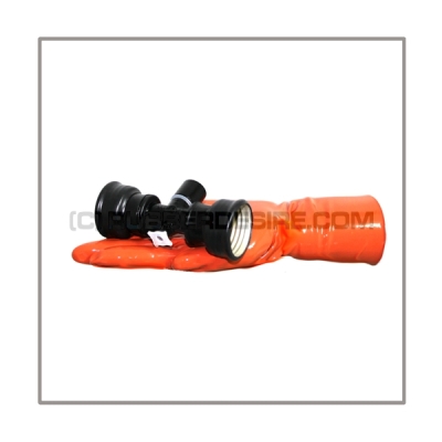 Gasmask-t-joint T-MEDI-C3 with gasmask-thread 2 x female to 22 mm mediport male plus breathing reduction gap and cap
